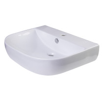ALFI brand AB111 24" White D-Bowl Porcelain Wall Mounted Bath Sink