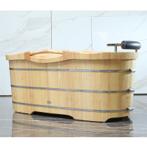 ALFI brand AB1163 61'' Free Standing Wooden Bathroom Tub with Headrest