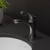 ALFI brand AB1295 Single Lever Curled Bathroom Faucet Polished Chrome