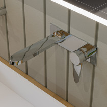 ALFI brand AB1772-PC Polished Chrome Wall Mounted Modern Bathroom Faucet