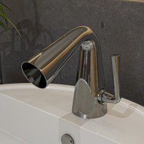 ALFI brand AB1788-PC Polished Chrome Single Hole Cone Waterfall Bathroom Faucet