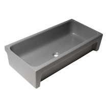ALFI brand AB36TRGM 36" Grey Matte Above Mount Fireclay Bathroom Trough Sink