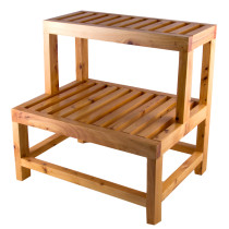 ALFI brand AB4402 20" Double Wooden Stepping Stool