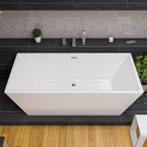 ALFI brand AB8832 67 Inch White Rectangular Acrylic Free Standing Bathtub