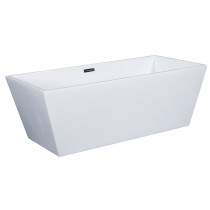 ALFI brand AB833 59 Inch White Rectangular Free Standing Soaking Bathtub