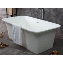 ALFI brand AB9942 67" White Rectangular Solid Surface Smooth Resin Bathtub