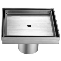 ALFI brand ABSD55A 5" x 5" Modern Square Stainless Steel Shower Drain w/o Cover