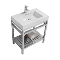 KubeBath AC30 Cisco Stainless Steel Console With Acrylic Sink In Chrome