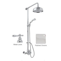 Rohl AC407LM-APC Shower System with Cisal Arcana Classic Metal Lever Handles in Polished Chrome