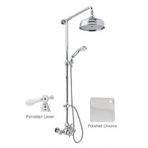 Rohl AC407OP-APC Shower System with Cisal Arcana White Resin Lever Handles in Polished Chrome