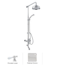 Rohl AC414OP-APC Shower System with Cisal Arcana White Resin Lever Handles in Polished Chrome
