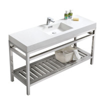 KubeBath AC60S Cisco 60" Stainless Steel Console with Acrylic Sink - Chrome
