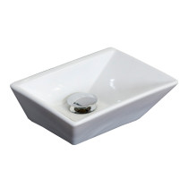 American Imagination AI-1243 Above Counter Rectangle Vessel In White Color For Deck Mount Faucet