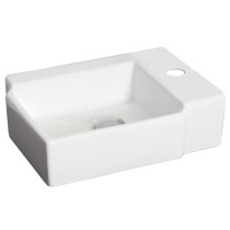 American Imagination AI-1305 Above Counter Rectangle Vessel In White Color For Single Hole Faucet