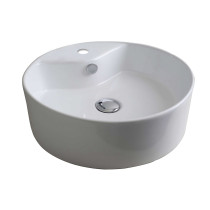 American Imagination AI-146 Above Counter Round Vessel in White For Single Hole Faucet