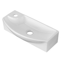American Imagination AI-1756 Above Counter Rectangle Vessel In White For Single Hole Faucet