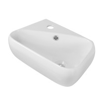 American Imagination AI-1758 Above Counter Rectangle Vessel In White For Single Hole Faucet