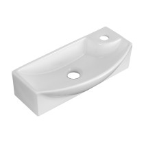American Imagination AI-1769 Above Counter Rectangle Vessel In White For Single Hole Faucet