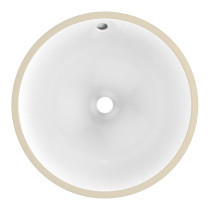 American Imagination AI-18092 15 Inch Round Undermount Sink In White Color