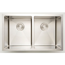 American Imagination AI-27424 16 Gauge Double Bowl Kitchen Sink In Chrome