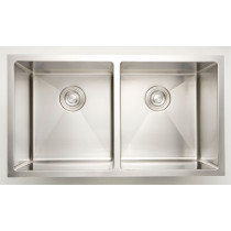 American Imagination AI-27429 16 Gauge Double Bowl Kitchen Sink In Chrome