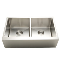 American Imagination AI-27461 16 Gauge Double Bowl Kitchen Sink In Chrome