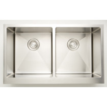 American Imagination AI-27475 18 Gauge Double Bowl Kitchen Sink In Chrome