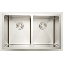 American Imagination AI-27480 Double Bowl Undermount Kitchen Sink In Chrome