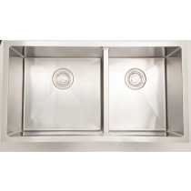 American Imagination AI-27491 Chrome Two Bowl Stainless Steel Kitchen Sink