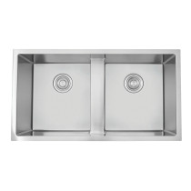 American Imagination AI-27493 Double Bowl Steel Kitchen Sink In Chrome