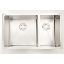 American Imagination AI- 27497 Double Bowl Steel Kitchen Sink In Chrome