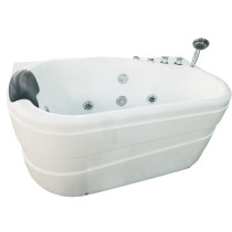 EAGO AM175-R 57'' White Acrylic Left Drain Jetted Whirlpool Bathtub W/ Fixtures
