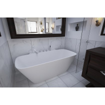 Aquatica Arab-W-Wht Wallmount Aquastone Bathtub With Wall Ledge in White