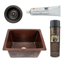 Premier Copper Products BSP5_BREC1713DB-D Bar Sink and Drain Package