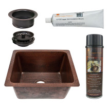 Premier Copper Products BSP5_BREC1713DB-G Bar Sink and Drain Package