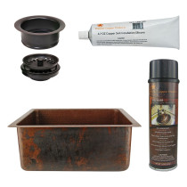 Premier Copper Products BSP5_BREC20DB-G Bar Sink and Drain Package
