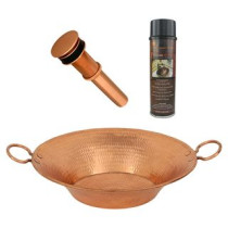 Premier Copper Products BSP5_VR16MPPC-P Bathroom Sink and Drain Package