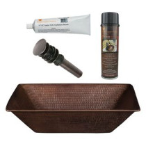 Premier Copper Products BSP5_VREC17WDB-P Bathroom Sink and Drain Package