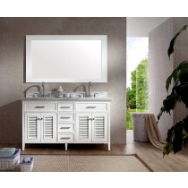 Ariel D061S-WHT Kensington 61 Inch Single Sink Vanity Set in White 