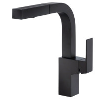 Danze D404562BS Mid-town™ Single Handle Kitchen Faucet with Pullout Spray In Satin Black