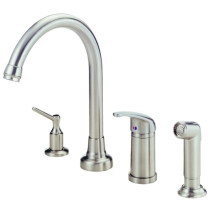 Danze D409112SS Stainless Steel Single Handle Kitchen Faucet With Soap Dispenser & Spray