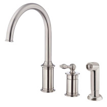Danze D409910SS Prince™ Stainless Steel Single Handle High-Rise Kitchen Faucet With Side Spray