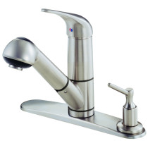 Danze D455512SS One Handle Kitchen Faucet With Soap Dispenser on Deck In Stainless Steel