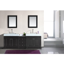 Design Element DEC101 Espresso Odyssey Trough Style Double Sink Vanity Set