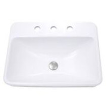 Nantucket Sinks DI-2317-R8 23 Inch Rectangular Drop-In Ceramic Vanity Sink