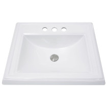 Nantucket DI-2418-R4 23 Inch Rectangular Drop-In Ceramic Vanity Sink