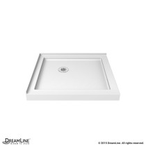 DreamLine DLT-1036360 White SlimLine 36" by 36" Double Threshold Shower Base