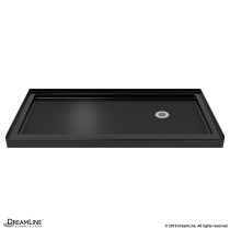 DreamLine DLT-1132602-88 SlimLine 32 Inch by 60 Inch Single Threshold Shower Base in Black Color Right Hand Drain