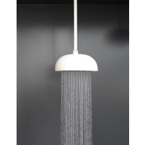 Aquatica DYN-WHT-WCRD-300 Dynamo Bathroom Shower Head With LED Lighting In White