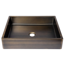Eden Bath EB_SS004AT Rectangular 18.7 x 15.75-in Stainless Steel Vessel Sink with Rim in Antique